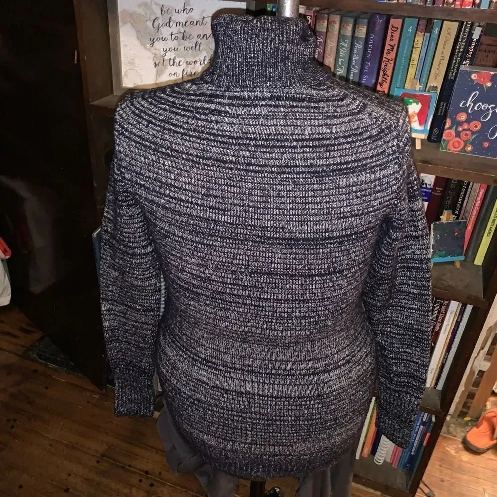 J Crew Mercantile heathered blue cowl neck slim XXS sweater